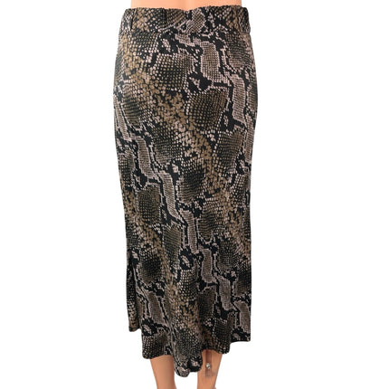 Zara TRF Collection Beige Black Snake Skin High Waisted Slip Maxi Skirt Size S