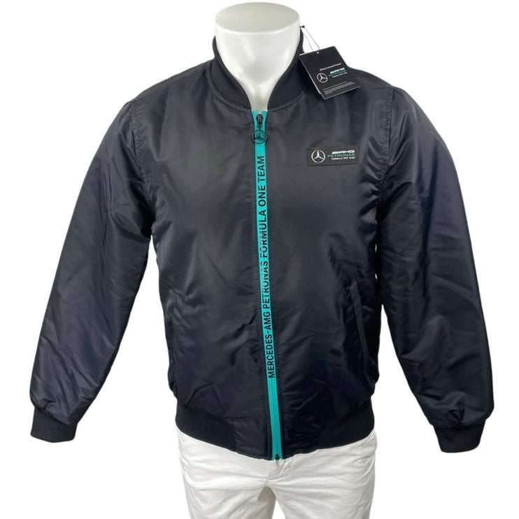 NEW AMG Petronas Formula One Team Mercedez Benz Men's Black Bomber Coat Jacket S