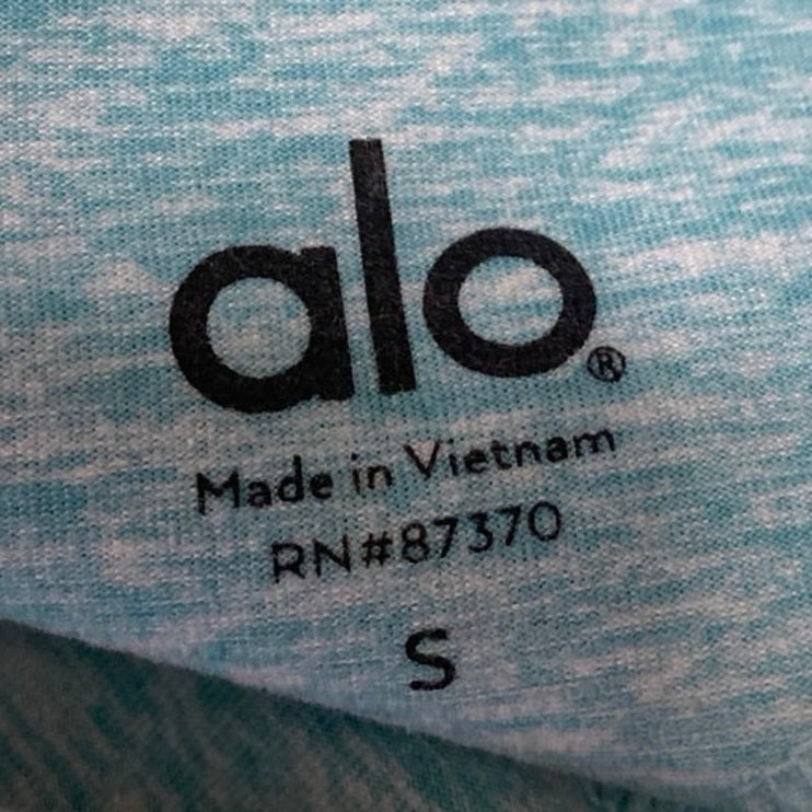 Alo Yoga Alosoft Women's Aqua Blue Gym Running Athletic Leggings Pants Size S