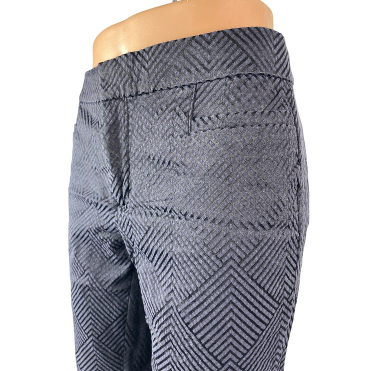 Banana Republic Women's Navy Blue Argyle Pattern Straight Trousers Pants Size 4
