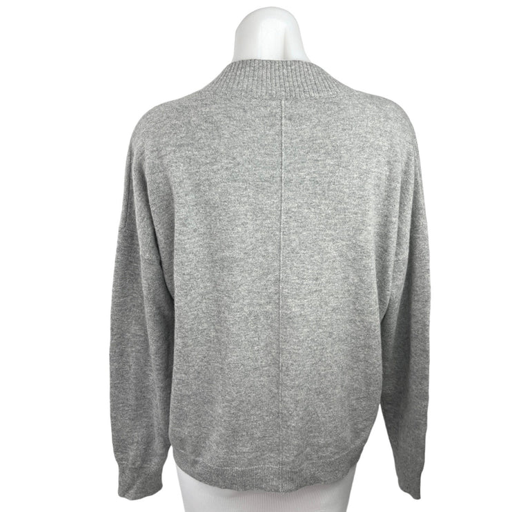 Repeat Easy Knit Gray 100% Cashmere V-Neck Long Sleeve Pullover Sweater Size S