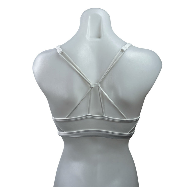Gymshark Ruched Strappy Pink White Workout Active Sports Bra Crop Tank Top Sz S