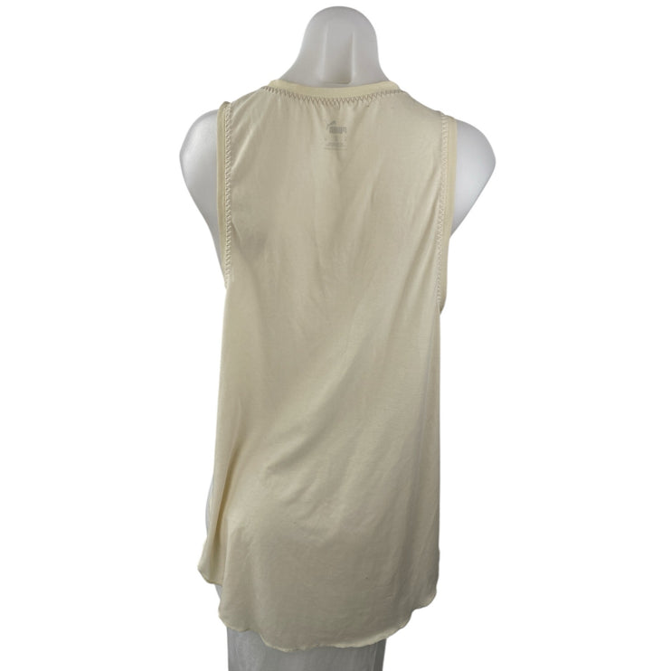 Puma Women Cream High Neck Sleeveless Logo Yoga Workout Athletic Tank Top Size M