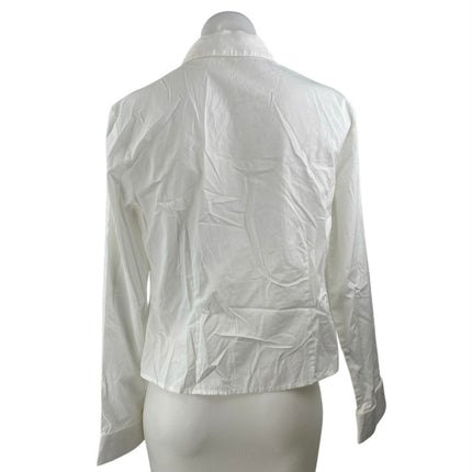 Abercrombie & Fitch White Tie Front Collared Long Sleeve Blouse Shirt Top Size S