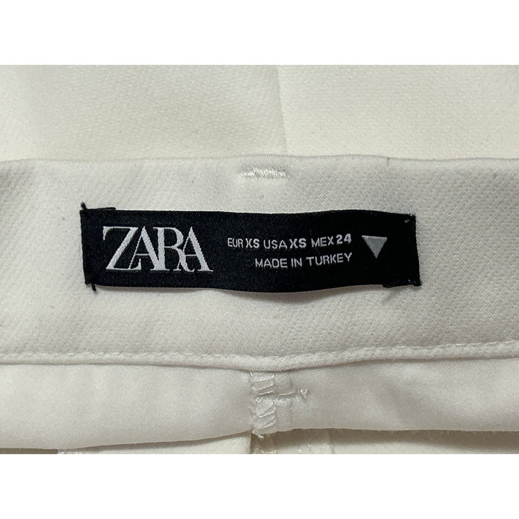 Zara Women's White Front Slit High Waisted Casual Mini Skirt Skort Size XS