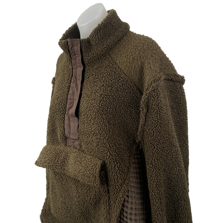 Urban Outfitters BDG Kas Sherpa Fleece Brown Mock Neck Long Sleeve Coat Jacket S