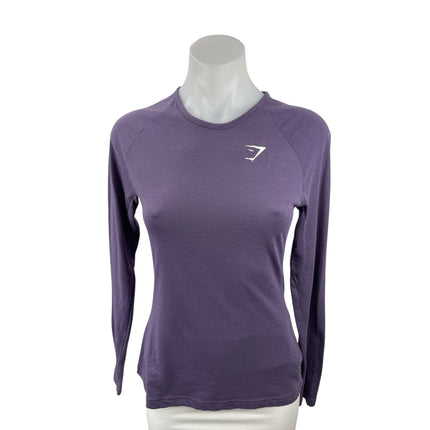 Gymshark Training Purple Long Sleeve Slim Yoga Athletic Activewear Shirt Top S