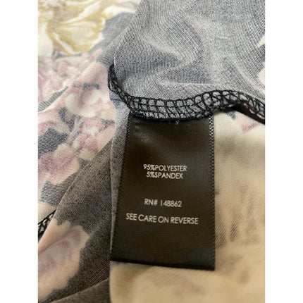 Torrid Women's Black Floral Long Sleeve Tie Deep V Neck Wrap Mini Dress Size 4