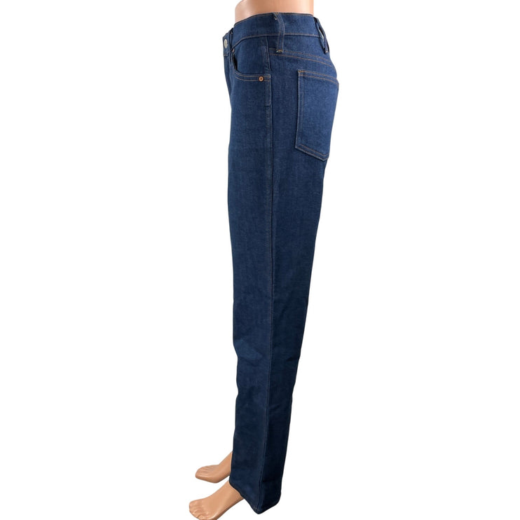 Aritzia Denim Forum Blue Cow Girl High Rise Boot Straight Denim Jean Pants Sz 27