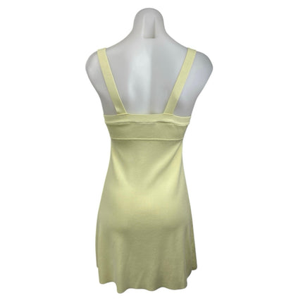 Zara Women's Yellow Sleeveless Square Neck Skater A Line Mini Dress Size S