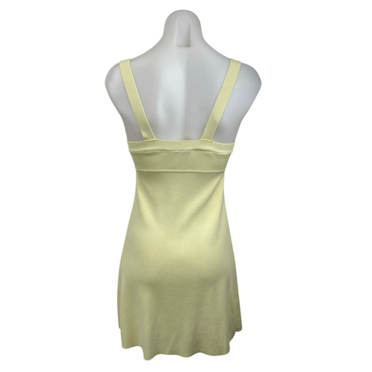 Zara Women's Yellow Sleeveless Square Neck Skater A Line Mini Dress Size S