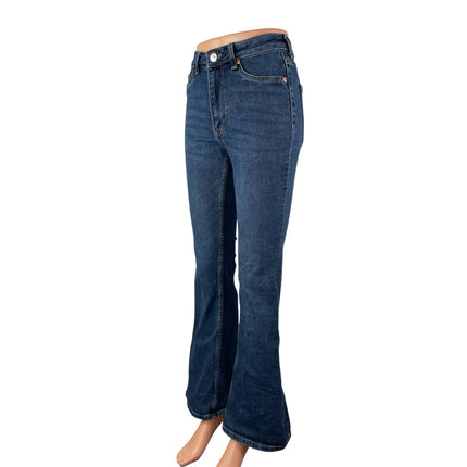 H&M Women's Blue Mid Rise Flared Y2k Bootcut Bell Bottom Denim Jeans Size 4