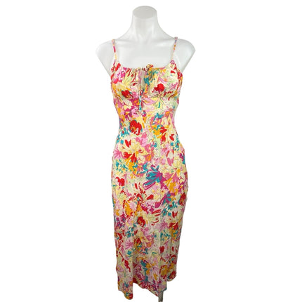 Seven Wonders Women's Floral Print Sleeveless Sheath Pencil Midi Dress Size XS