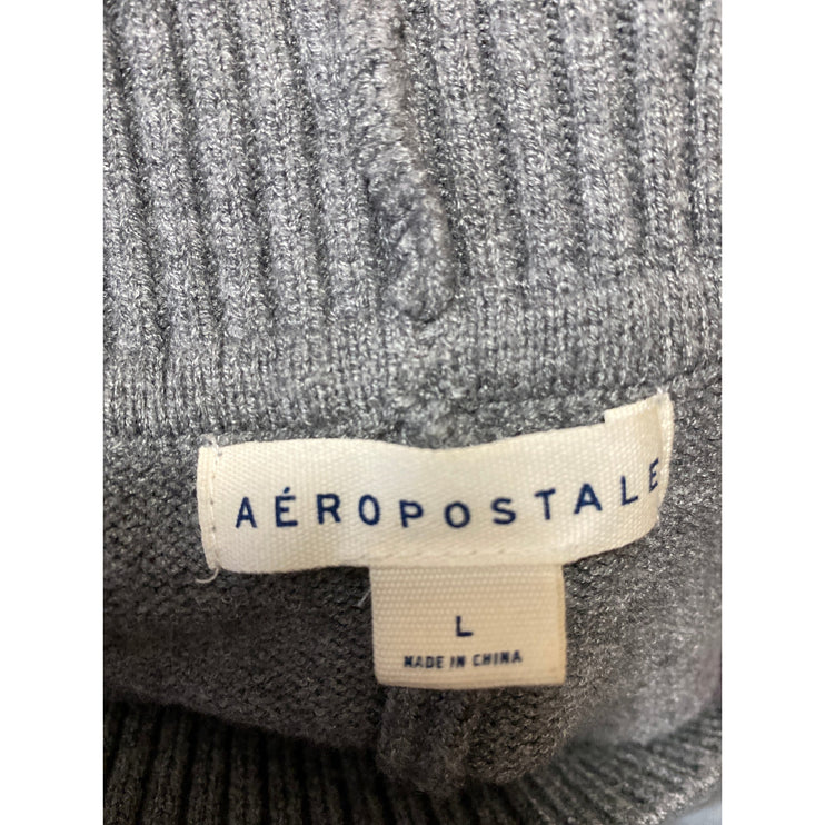 Aeropostale Women's Gray High Waisted Rib Knit Trim Flare Yoga Lounge Pants Sz L
