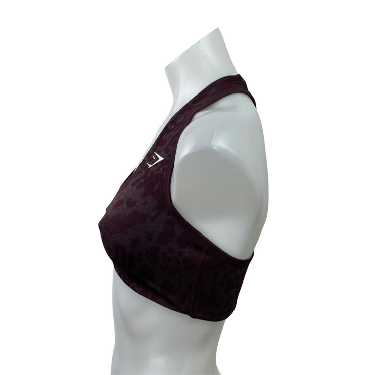 Gymshark Adapt Animal X Whitney Brown Seamless Twist Front Sports Bra Tank Top S