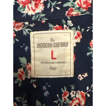 Gap The Modern Oxford Men's Blue Floral Long Sleeve Button Down Shirt Top Size L