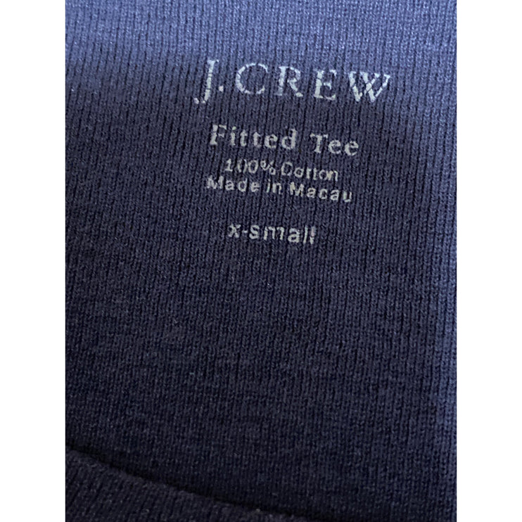 J.Crew Women's Navy Blue Fitted Cotton Short Sleeve Knit T Shirt Tee Top Size XS