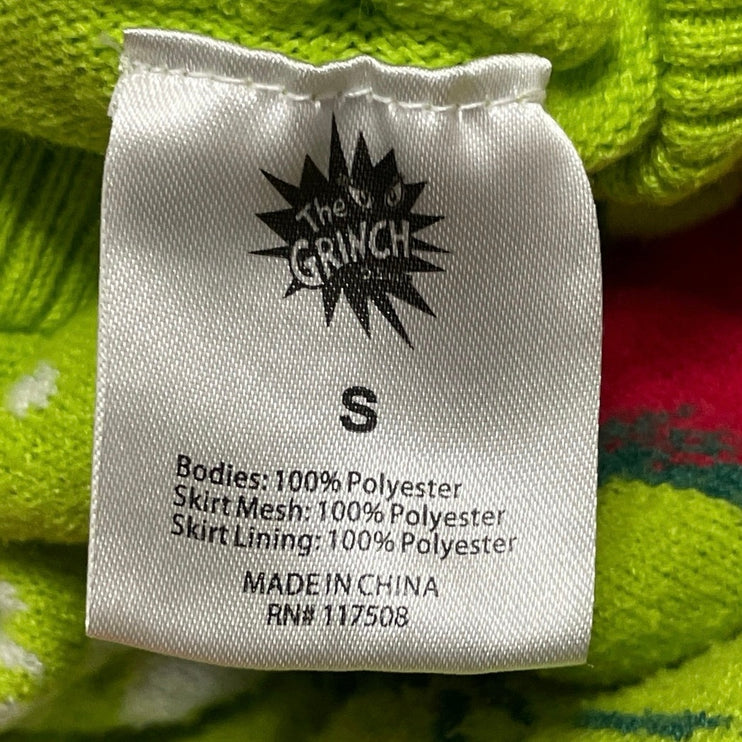 The Grinch Dr. Seuss Toddler Girls Stripe Graphic Hooded Mini Tutu Flare Dress S