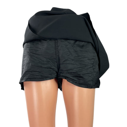 Zara Women's Black Button High Waisted A Line Mini Skirt Shorts Skort Size XL