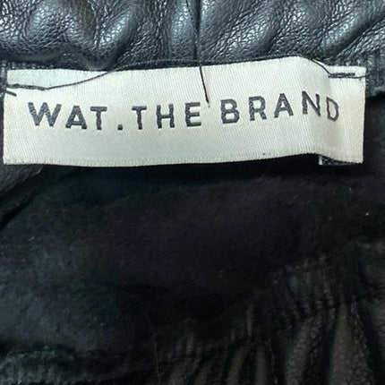Wat. The Brand Women's Black Faux Vegan Leather Tapered Trousers Pants Size 14