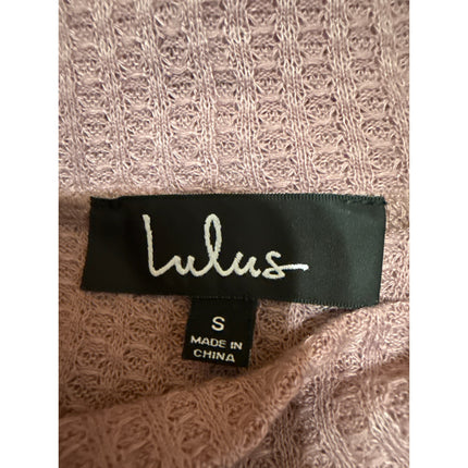 Lulus Women's Purple Pink Waffle Knit Long Sleeve Turtleneck Bodysuit Top Size S