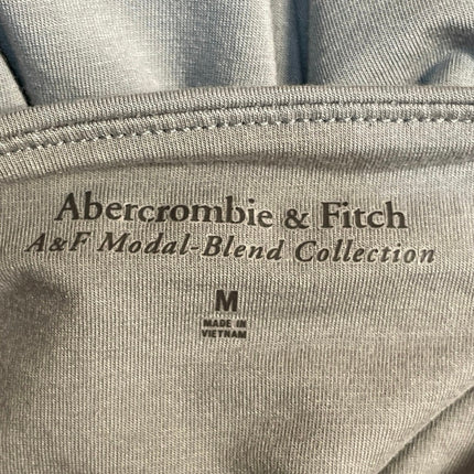 Abercrombie & Fitch Gray Ruched Shell Mock Neck Sleeveless Tank Bodysuit Top M
