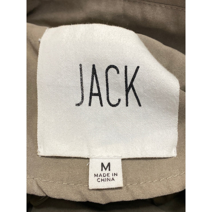 Jack Women's Tan Long Sleeve Double Breasted Longline Trench Coat Jacket Size M