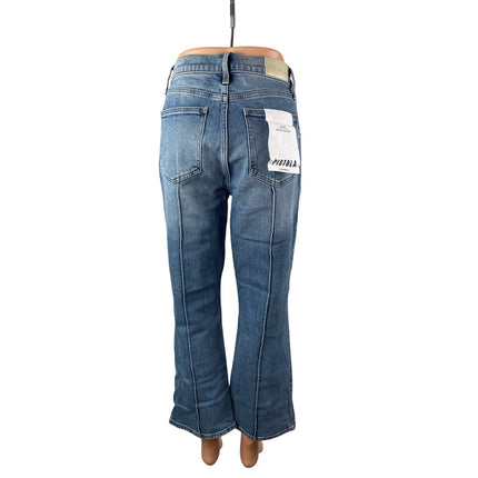 NEW Pistola Lennon Pintucked Women's Blue Flared Bootcut Denim Jeans Size 29