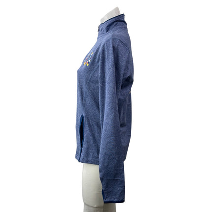 NEW Disney Parks Blue Long Sleeves Full Zip Embroidered Logo Athletic Jacket M