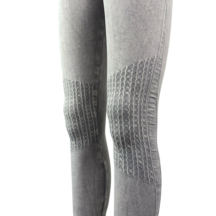 Nikibiki Womens Gray Low Waist Waffle Knee Seamless Activewear Tight Leggings OS