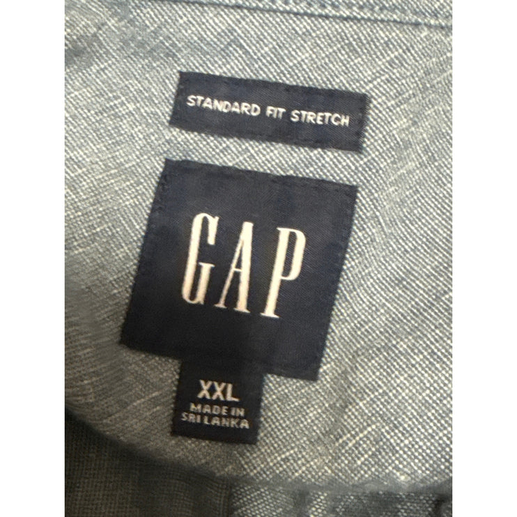 GAP Oxford Mens Light Blue Collared Long Sleeve Casual Button Down Shirt Top XXL