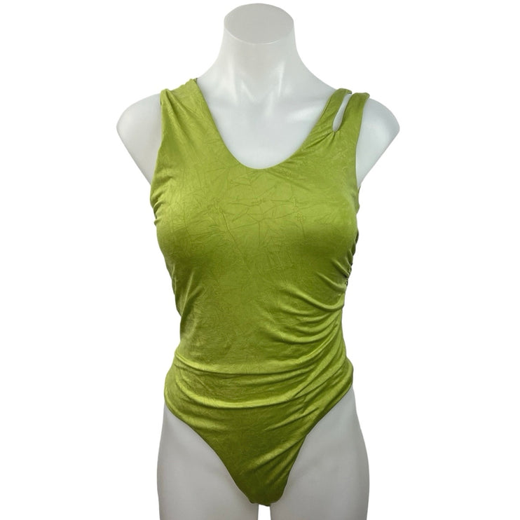 Shein Women's Green Scoop Neck Sleeveless Stretchable One Piece Bodysuit Size 6