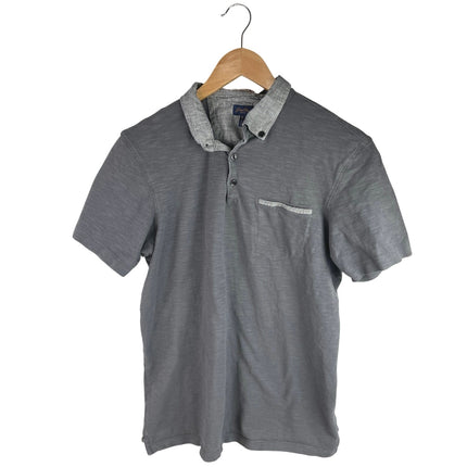 Good Man Brand Men's Gray Short Sleeve Collar Pocket Pullover Polo Shirt Top M