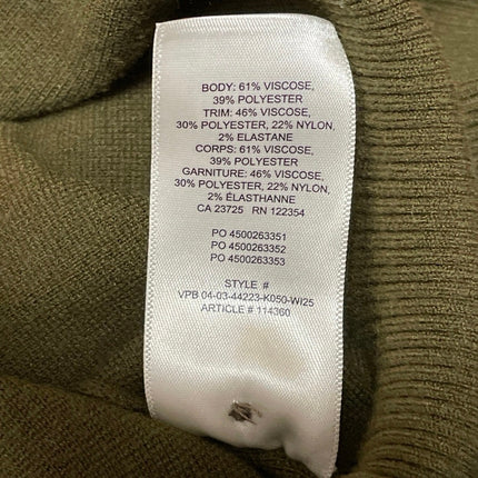 Aritzia Wilfred Olive Green Knit Balloon Sleeve Button Down Cardigan Sweater M