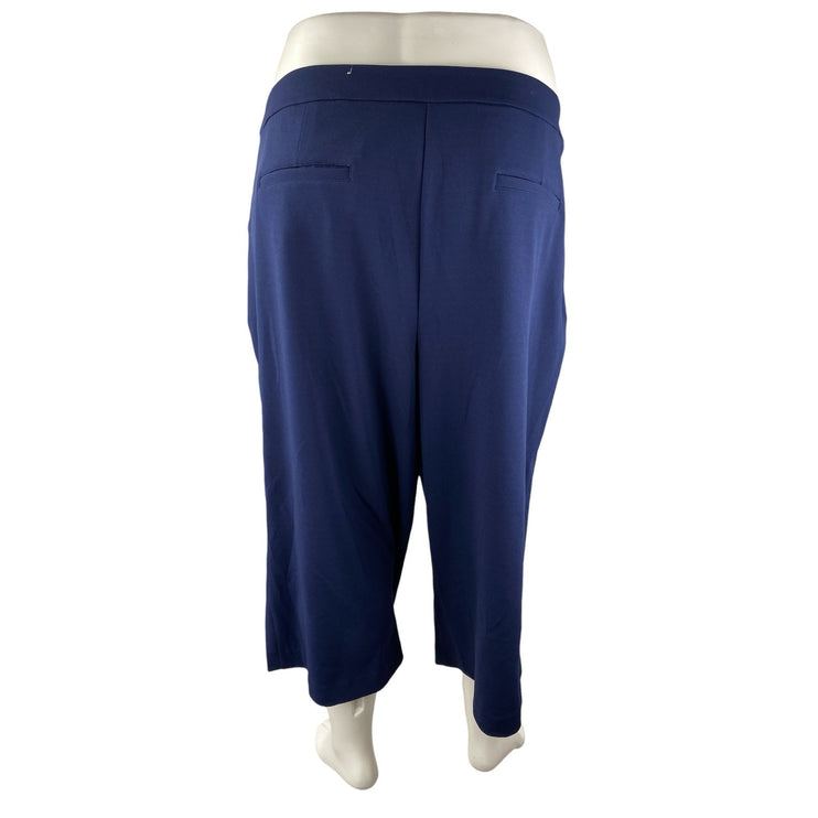 Ashley Stewart Womens Blue High Rise Wide Leg Sailor Trousers Pants Size 22/24