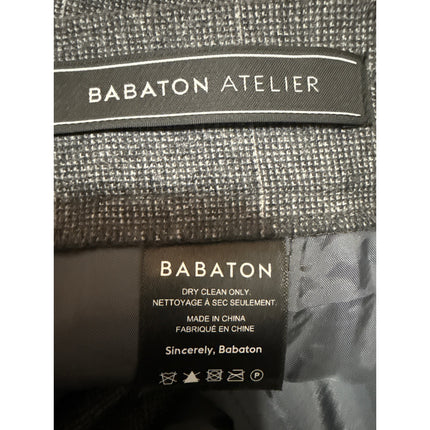 Aritzia Babaton Atelier Gray Wool Plaid High Rise Tapered Trousers Pants Size 2