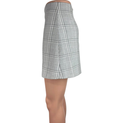 Aritzia Wilfred Gray Plaid Back Zipper Casual Golf Mini A-Line Skirt Size 2