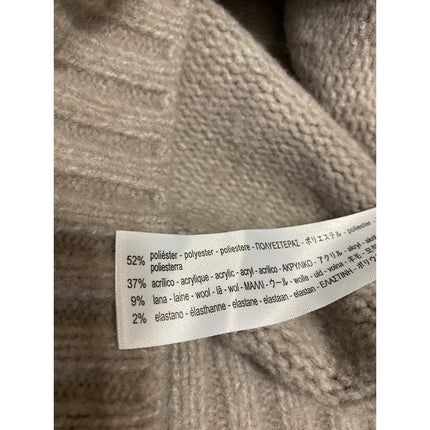 Zara Women's Brown Wool Turtleneck Oversized Puff Sleeve Knit Crop Sweater Top M