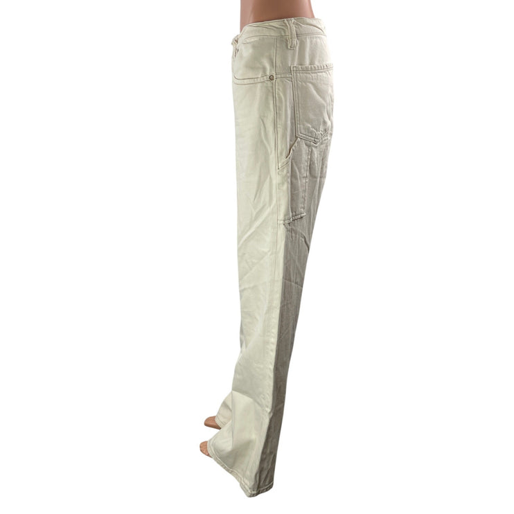 Free People We The Free Womens White High Rise Wide Leg Denim Jean Pants Size 29