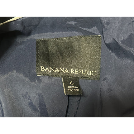 Banana Republic Women's Blue Plaid Long Sleeve Blazer Dress Pants 2 Pc Set 8/10