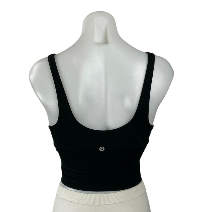 Lululemon Transcend Black Yoga V Neck Gym Athletic Sports Bra Crop Top Size S