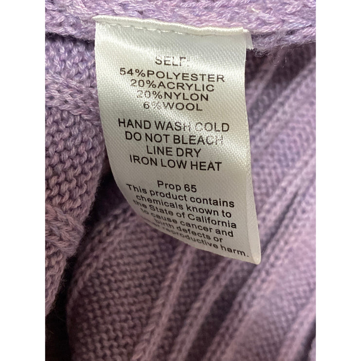 London Purple Wool Ribbed Sleeveless Side Slit Midi Tank Bodycon Sweater Dress M