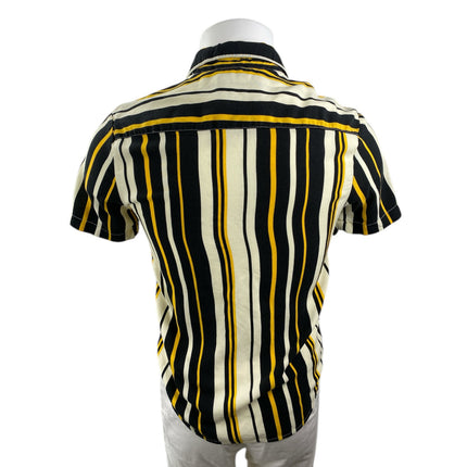 Denim & Flower Ricky Singh Men Multicolor Striped Short Sleeve Button Up Shirt S