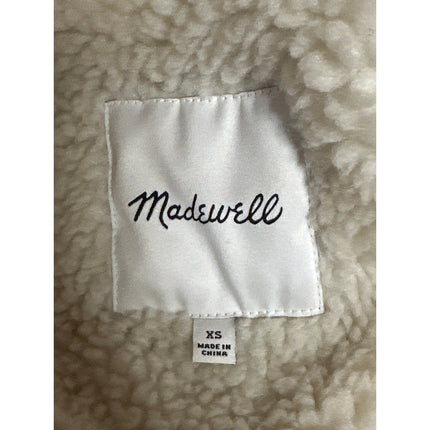Madewell Brown Cream Resourced Sherpa-Lined Corduroy Button Front Coat Jacket XS