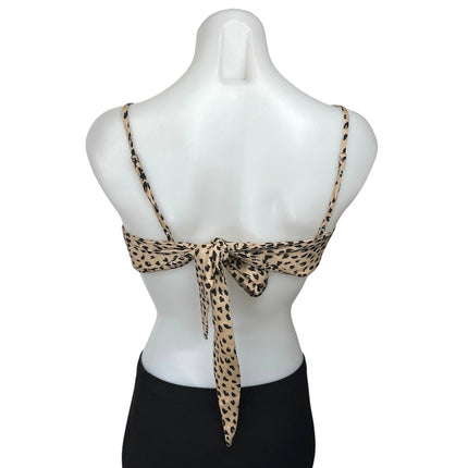 Princess Polly Luka Tan Animal Print Sleeveless Cami Camisole Crop Tank Top 4