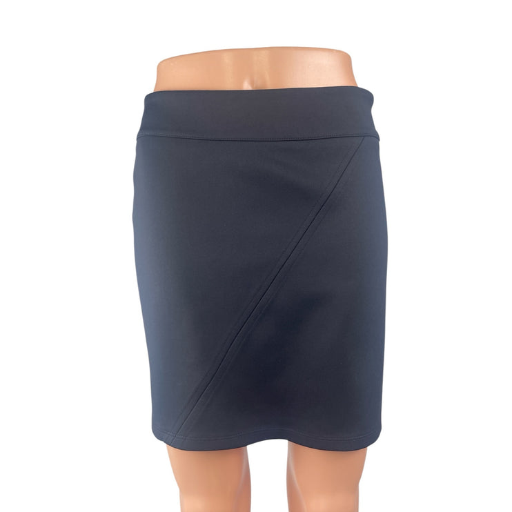 Zara Women's Black Pleated High Rise Mini Work Office Straight Pencil Skirt Sz L