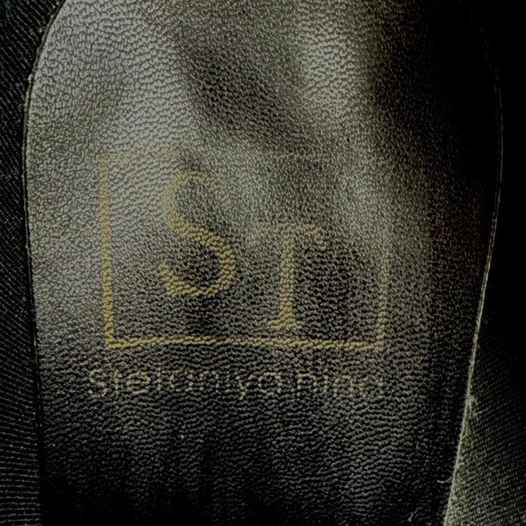 Stefaniya Nina Black Studded Rhinestone Sparkly Block Heel Zip Ankle Boots Sz 10