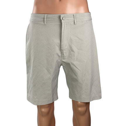 CREMIEUX Performance Men's Gray Mid Rise Straight Chino Khaki Bermuda Shorts 33