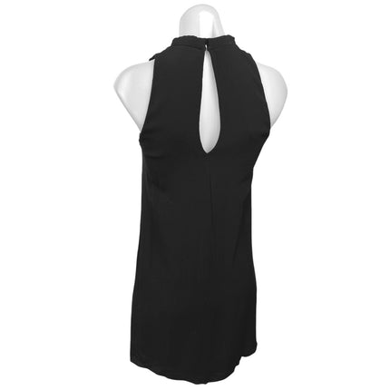 Aritzia Wilfred Black Tie Neck V Neck LBD Sleeveless Mini Shift Dress Size XS