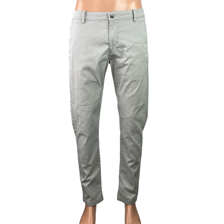 Birddogs Boom For Your Boomstick Men's Gray Slim Tapered Chino Khaki Pants 34x32